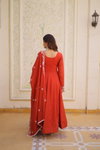 Ka 1244 Mal Chanderi  With Beads Embroidery Work Gown Wholesale In India
